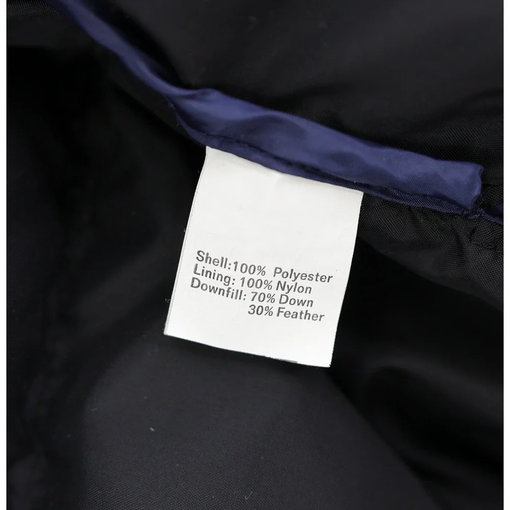 J. CREW Goose Down Puffer Vest Full Zip Snap Front Men's XL Blue Outdoor Winter